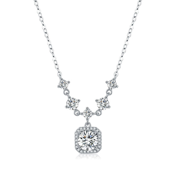 Wholesale Clavicle Chain For Women Old Money Style Geometric 925 Sterling Silver Mosan Diamond