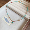 Wholesale Clavicle Chain Handmade Vintage Titanium Steel Freshwater Pearl Turquoise Geometric Beaded Necklace For Women