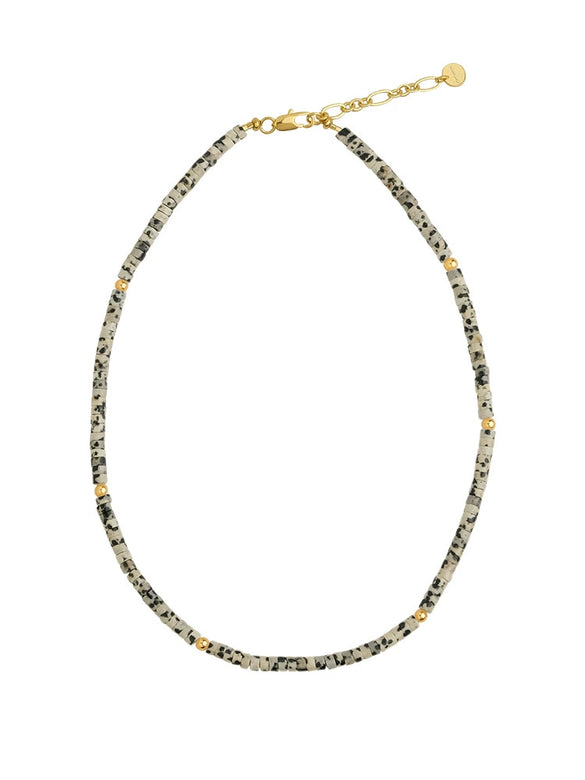 Wholesale Clavicle Chain Handmade With Semiprecious Natural Colored Stones Geometric Style Titanium Steel Pendant Electroplated