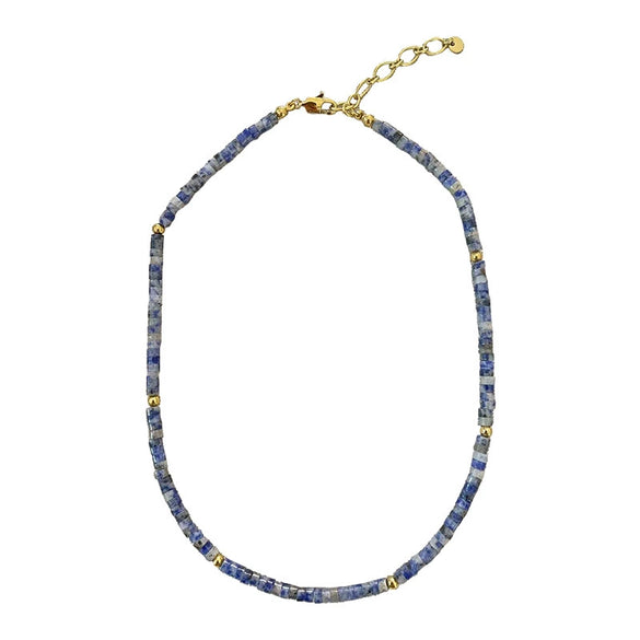 Wholesale Clavicle Chain Handmade With Semiprecious Natural Colored Stones Geometric Style Titanium Steel Pendant Electroplated