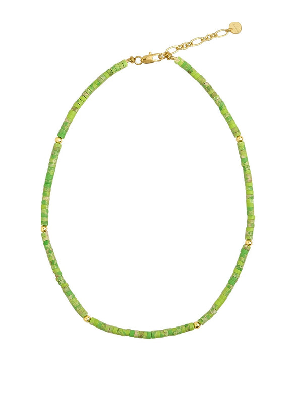 Wholesale Clavicle Chain Handmade With Semiprecious Natural Colored Stones Geometric Style Titanium Steel Pendant Electroplated