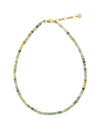Wholesale Clavicle Chain Handmade With Semiprecious Natural Colored Stones Geometric Style Titanium Steel Pendant Electroplated