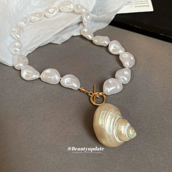 Wholesale Clavicle Chain Imitation Pearl Geometric Handmade Necklace For Women