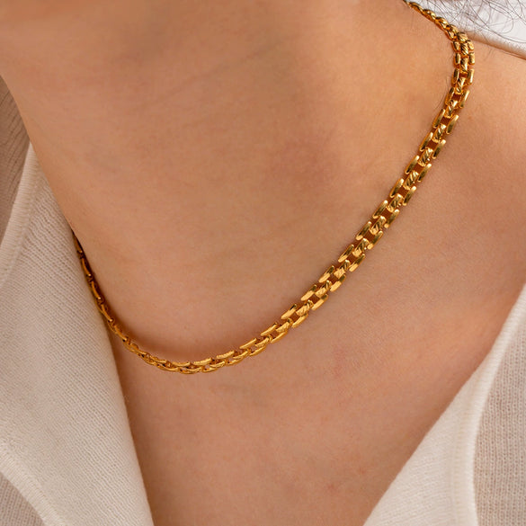 Wholesale Clavicle Chain Jewelry Geometric Style Titanium Steel And Stainless Steel Electroplated For Women