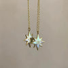 Wholesale Clavicle Chain Natural Abalone Shell Patch Titanium Steel Vacuum Furnace Plated 18K Gold Sixpointed Star Retro Geometric Style