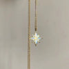 Wholesale Clavicle Chain Natural Abalone Shell Patch Titanium Steel Vacuum Furnace Plated 18K Gold Sixpointed Star Retro Geometric Style