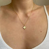 Wholesale Clavicle Chain Natural Abalone Shell Patch Titanium Steel Vacuum Furnace Plated 18K Gold Sixpointed Star Retro Geometric Style