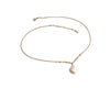 Wholesale Clavicle Chain Natural Seawater Baroque Petal Pearl Copper Alien Style