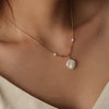 Wholesale Clavicle Chain Natural Seawater Baroque Petal Pearl Copper Alien Style