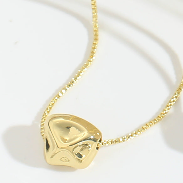 Wholesale Clavicle Chain Necklace Copper Plated 14K Gold Geometric Shape For Women Simple Glossy Polished
