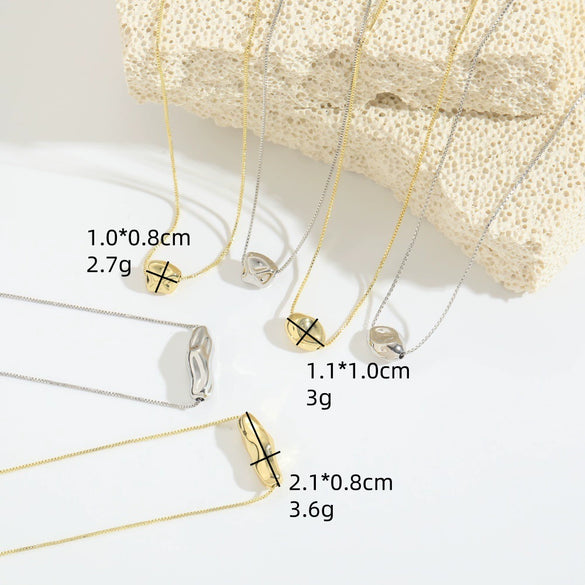 Wholesale Clavicle Chain Necklace Copper Plated 14K Gold Geometric Shape For Women Simple Glossy Polished