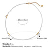 Wholesale Clavicle Chain Necklace 316L Stainless Steel Imitation Pearl Retro Simple Zircon Electroplated For Women