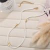 Wholesale Clavicle Chain Necklace 316L Stainless Steel Imitation Pearl Retro Simple Zircon Electroplated For Women