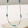Wholesale Clavicle Chain Necklace With Blue Natural Stone Beads Geometric Style Electroplated For Women