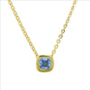 Wholesale Clavicle Chain Pendant Necklace Geometric Square Zircon December Birthstone Brass Copper Electroplating For Women