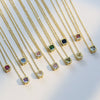 Wholesale Clavicle Chain Pendant Necklace Geometric Square Zircon December Birthstone Brass Copper Electroplating For Women