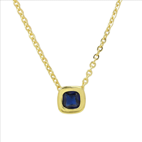 Wholesale Clavicle Chain Pendant Necklace Geometric Square Zircon December Birthstone Brass Copper Electroplating For Women