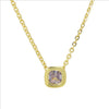 Wholesale Clavicle Chain Pendant Necklace Geometric Square Zircon December Birthstone Brass Copper Electroplating For Women