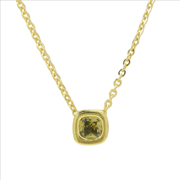 Wholesale Clavicle Chain Pendant Necklace Geometric Square Zircon December Birthstone Brass Copper Electroplating For Women