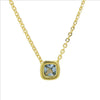 Wholesale Clavicle Chain Pendant Necklace Geometric Square Zircon December Birthstone Brass Copper Electroplating For Women