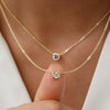 Wholesale Clavicle Chain Pendant Necklace Geometric Square Zircon December Birthstone Brass Copper Electroplating For Women