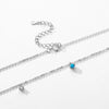 Wholesale Clavicle Chain S925 Sterling Silver Inlaid Turquoise Geometric Style