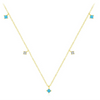 Wholesale Clavicle Chain S925 Sterling Silver Inlaid Turquoise Geometric Style