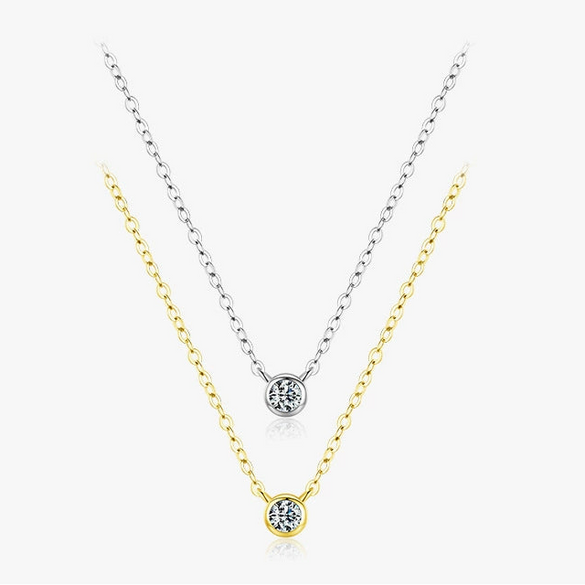 Wholesale Clavicle Chain S925 Sterling Silver Inlaid Zircon Niche Geometric Design