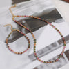 Wholesale Clavicle Chain Set Natural Tourmaline And Stainless Steel Geometric Electroplated Hand Beaded For Women