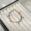 Wholesale Clavicle Chain Set Natural Tourmaline And Stainless Steel Geometric Electroplated Hand Beaded For Women