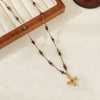 Wholesale Clavicle Chain Set Natural Tourmaline And Stainless Steel Geometric Electroplated Hand Beaded For Women