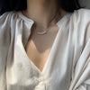 Wholesale Clavicle Chain 925 Silver 14K Gold Natural Freshwater Pearl Nearly Round Retro Minimalist