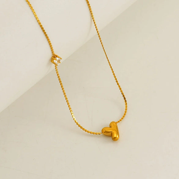 Wholesale Clavicle Chain 316L Stainless Steel And 316L Stainless Steel With English Letter Pendant Electroplating Style For Women