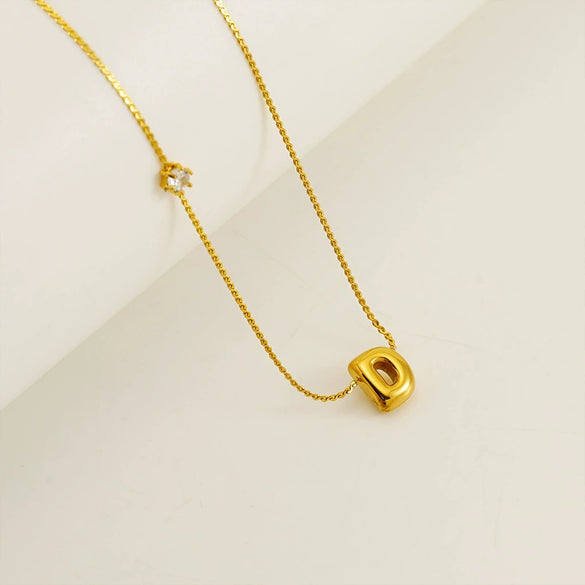 Wholesale Clavicle Chain 316L Stainless Steel And 316L Stainless Steel With English Letter Pendant Electroplating Style For Women