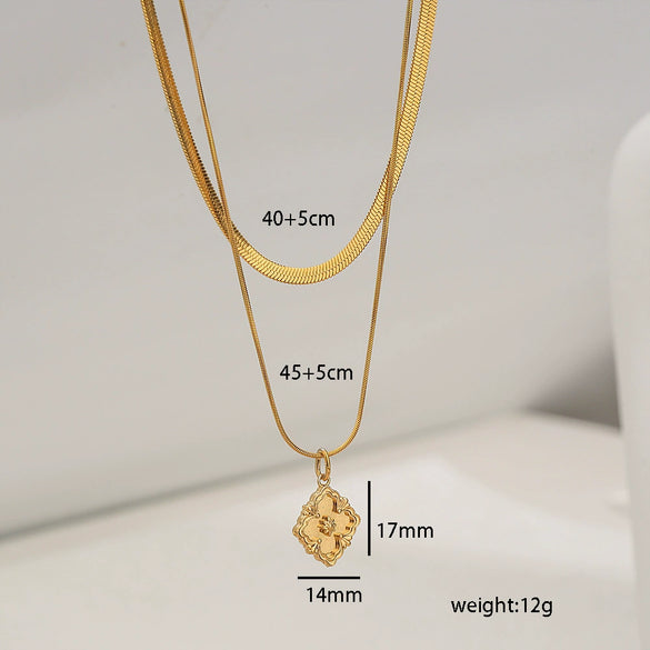 Wholesale Clavicle Chain Stainless Steel 18K Gold Plated Geometric Bone Chain Electroplating Design For Women