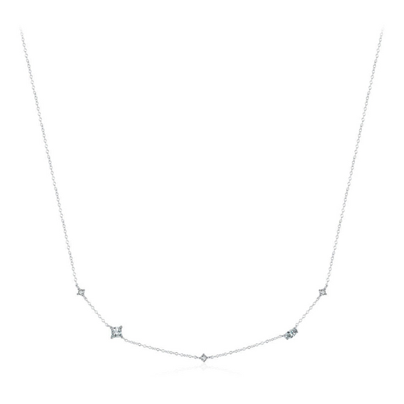 Wholesale Clavicle Chain 925 Sterling Silver Zircon Inlay Geometric Mori Style For Women
