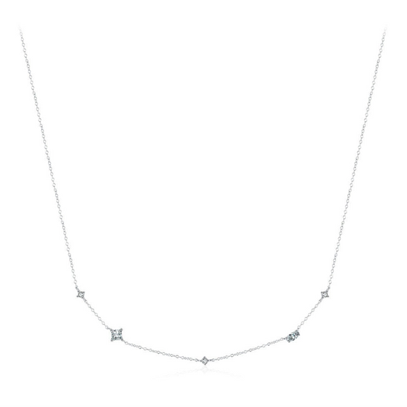 Wholesale Clavicle Chain 925 Sterling Silver Zircon Inlay Geometric Mori Style For Women