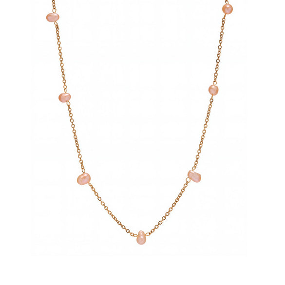 Wholesale Clavicle Necklace Freshwater Pearl 316L Stainless Steel Geometric Electroplating Summer Accessories For Women