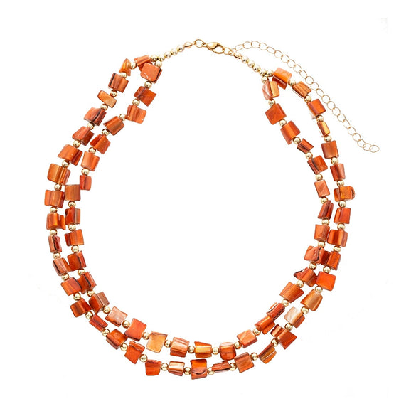 Wholesale Clavicle Necklace Handmade Asymmetrical Doublelayer Geometric Shell Beaded For Women