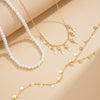 Wholesale Clavicle Necklace Imitation Pearl Copperclad Iron Chain Rhinestone Geometric Electroplated For Women