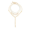 Wholesale Clavicle Necklace Imitation Pearl Copperclad Iron Chain Rhinestone Geometric Electroplated For Women