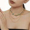 Wholesale Clavicle Necklace Jewelry With Geometric Pattern French Tiger Eye And Freshwater Pearl Light Luxury Style