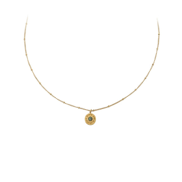 Wholesale Clavicle Necklace Pendant Stainless Steel Natural Stone Geometric Design 18K Gold Plated