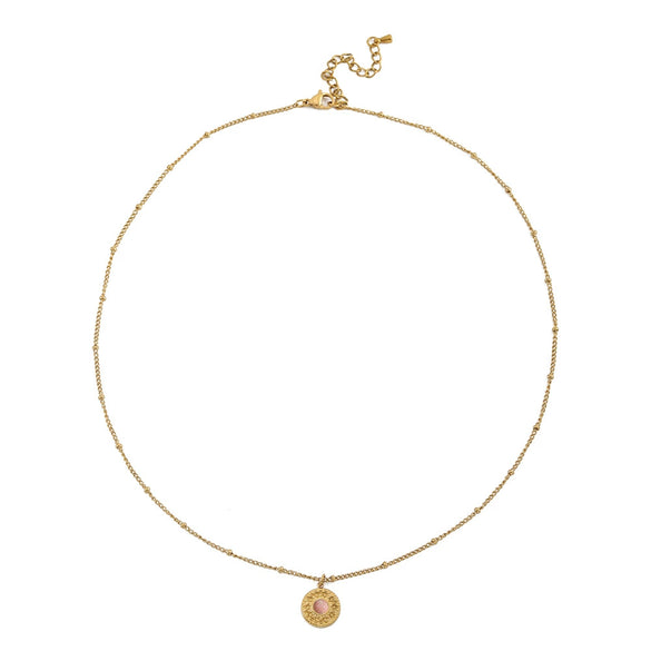Wholesale Clavicle Necklace Pendant Stainless Steel Natural Stone Geometric Design 18K Gold Plated