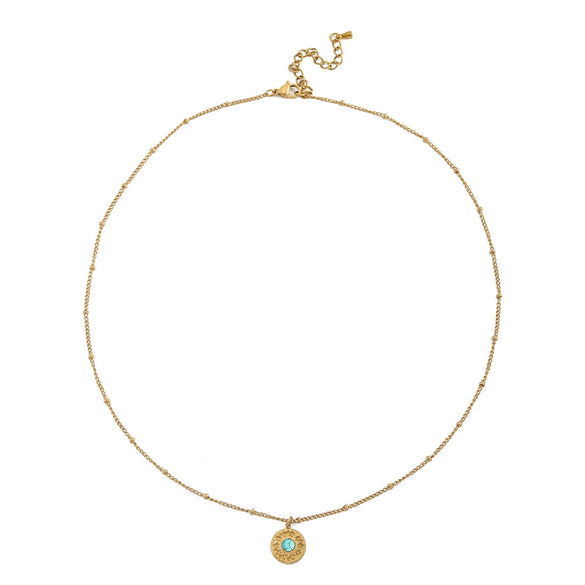 Wholesale Clavicle Necklace Pendant Stainless Steel Natural Stone Geometric Design 18K Gold Plated