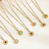 Wholesale Clavicle Necklace Pendant Stainless Steel Natural Stone Geometric Design 18K Gold Plated