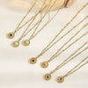 Wholesale Clavicle Necklace Pendant Stainless Steel Natural Stone Geometric Design 18K Gold Plated