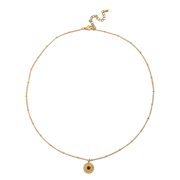 Wholesale Clavicle Necklace Pendant Stainless Steel Natural Stone Geometric Design 18K Gold Plated