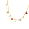 Wholesale Clavicle Necklace Stainless Steel Color Crystal Zircon Flower Electroplated Light Luxury Women's