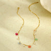 Wholesale Clavicle Necklace Stainless Steel Color Crystal Zircon Flower Electroplated Light Luxury Women's